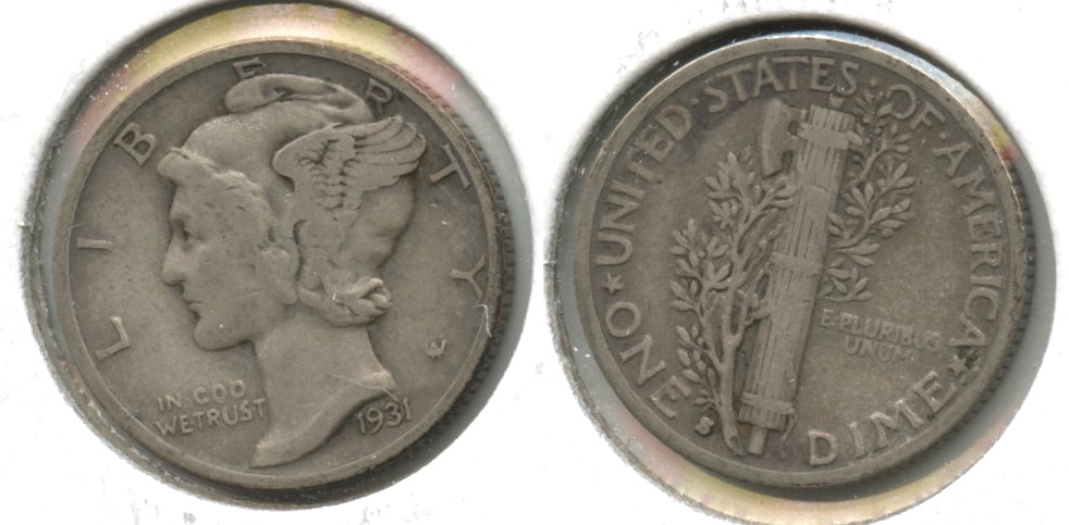 1931-S Mercury Dime VF-20 #e