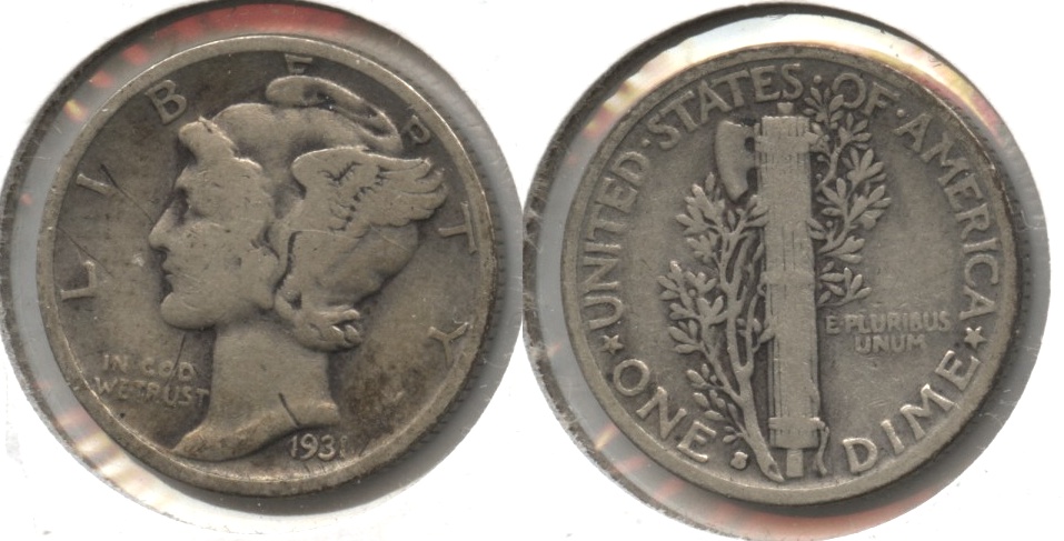 1931-S Mercury Dime VG-8
