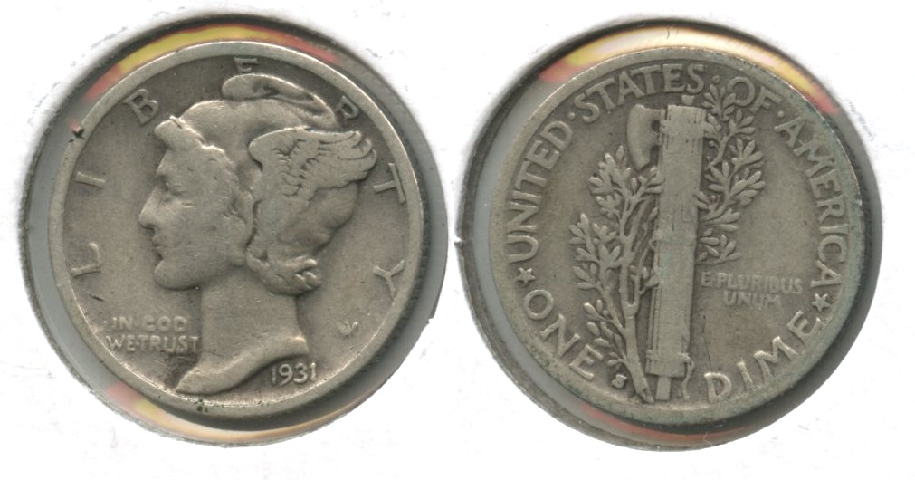 1931-S Mercury Dime VG-8 #k