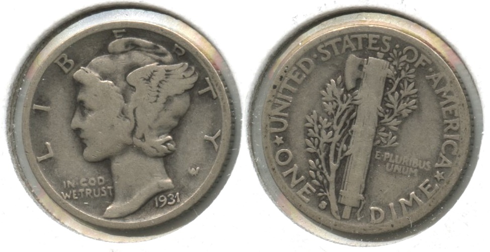 1931-S Mercury Dime VG-8 #l