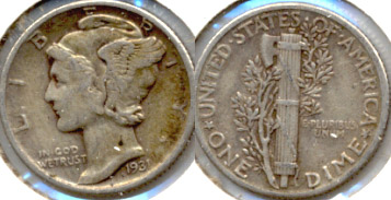 1931 Mercury Dime EF-40