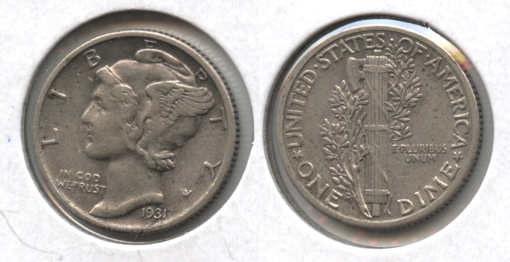 1931 Mercury Dime EF-40 #c