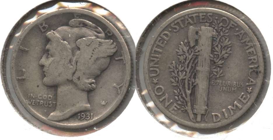 1931 Mercury Dime Fine-12 #a