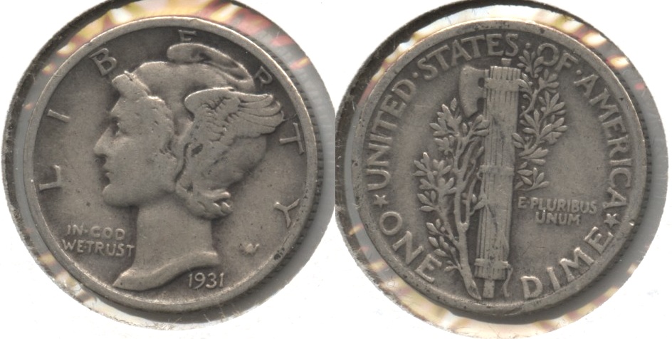 1931 Mercury Dime Fine-12 #b