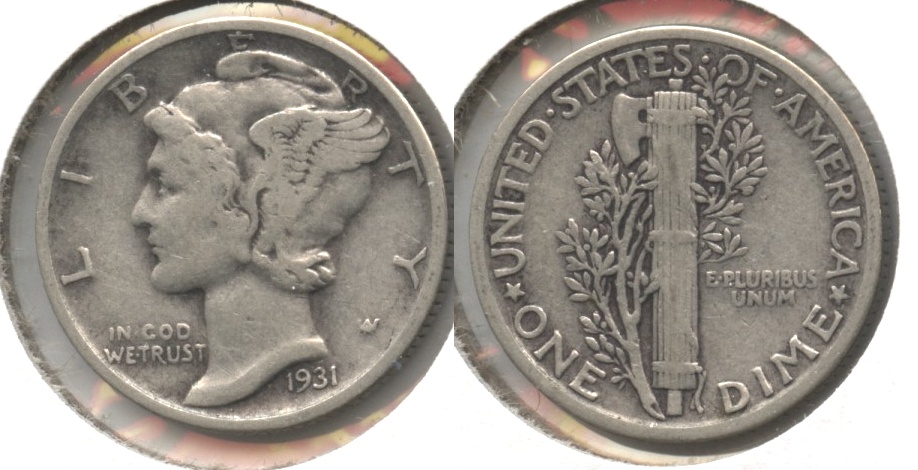 1931 Mercury Dime Fine-12 #d