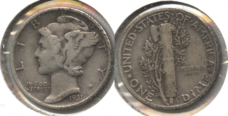 1931 Mercury Dime Fine-12 #e