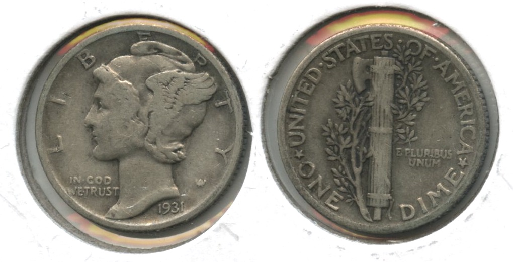 1931 Mercury Dime Fine-12 #l