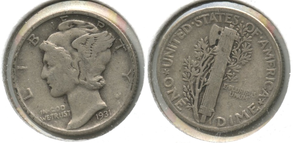 1931 Mercury Dime Fine-12 #p