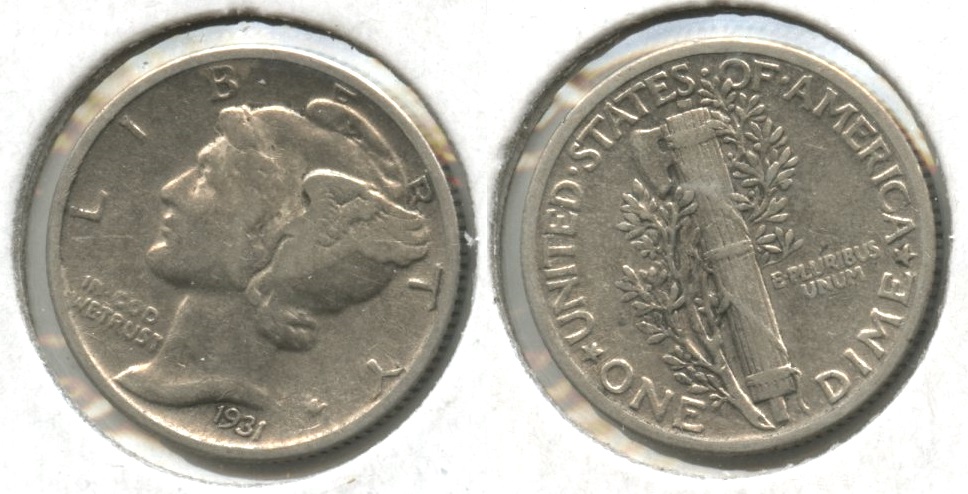 1931 Mercury Dime Fine-12 #r