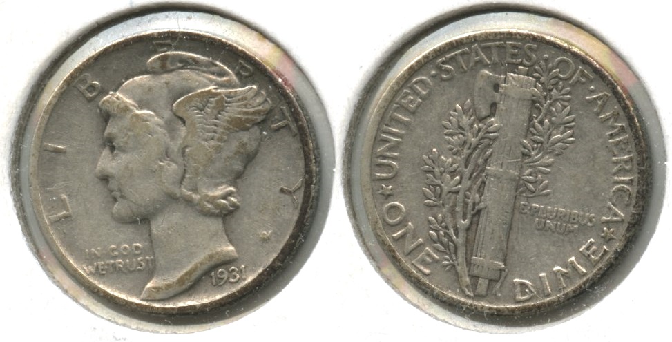 1931 Mercury Dime VF-20 #b