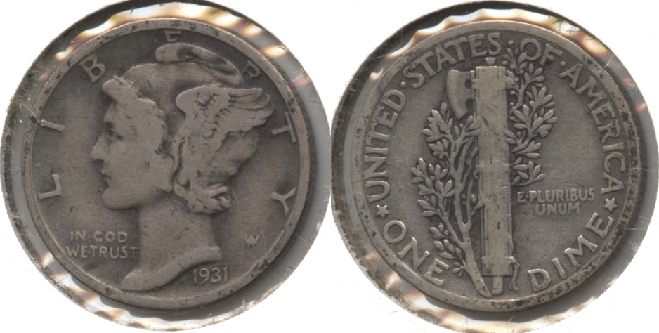 1931 Mercury Dime VG-8