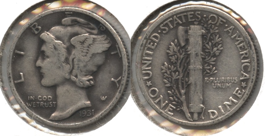 1931 Mercury Dime VG-8 #ag