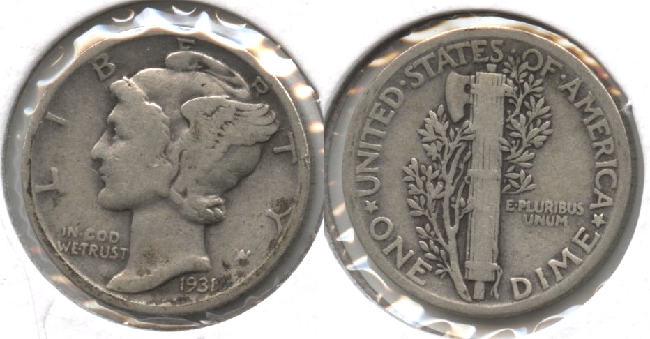 1931 Mercury Dime VG-8 #al