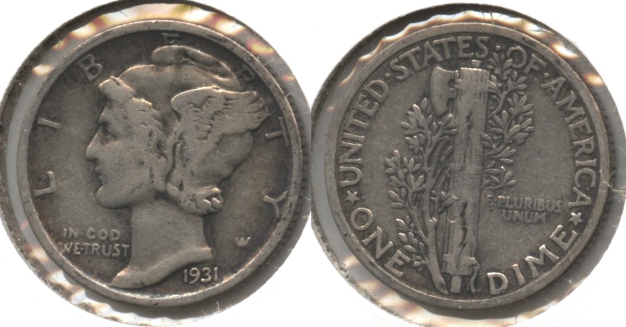 1931 Mercury Dime VG-8 #d