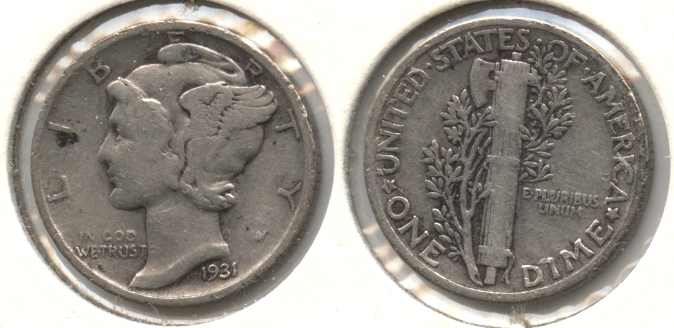 1931 Mercury Dime VG-8 #p