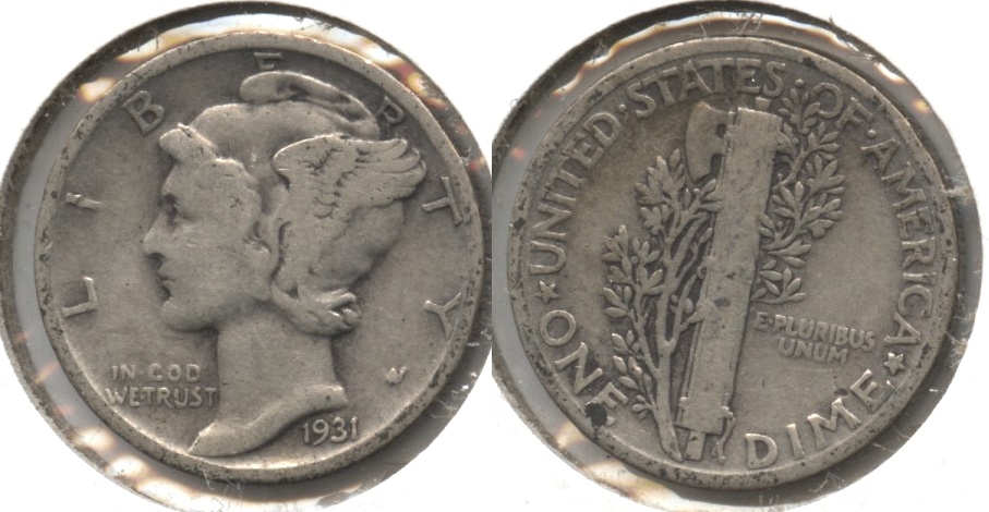 1931 Mercury Dime VG-8 #u