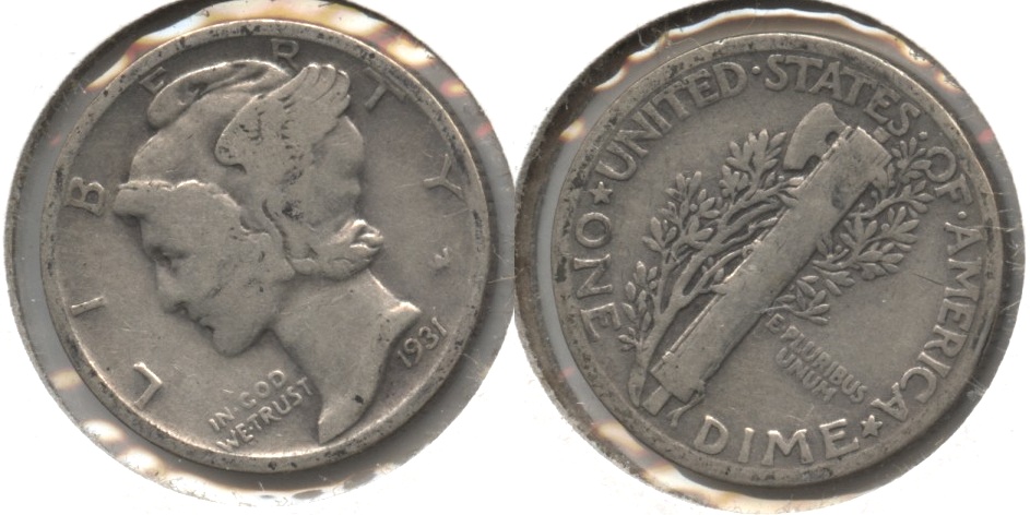 1931 Mercury Dime VG-8 #v