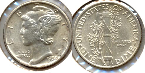 1934 Mercury Dime AU-55