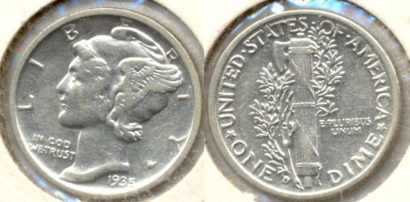 1935-D Mercury Dime AU-50