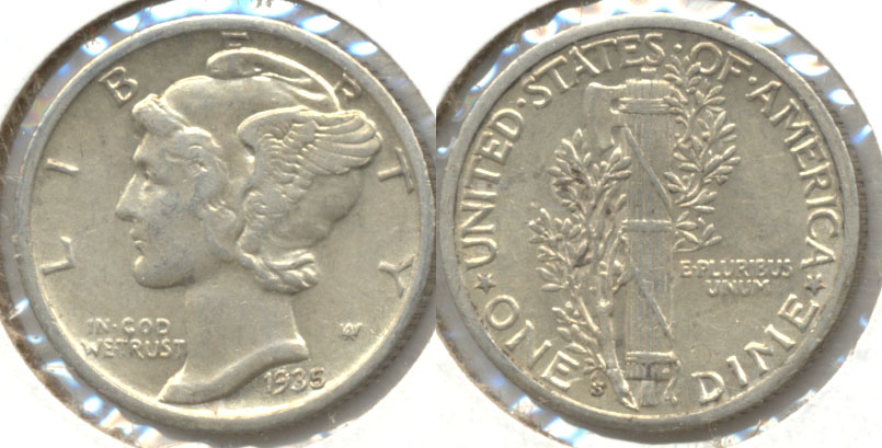 1935-S Mercury Dime AU-50 a