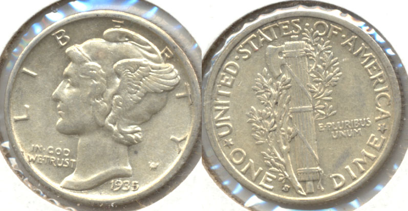 1935-S Mercury Dime AU-50 b