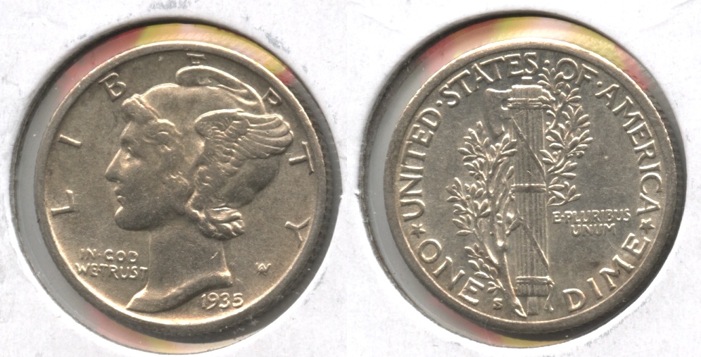 1935-S Mercury Dime AU-50 #c