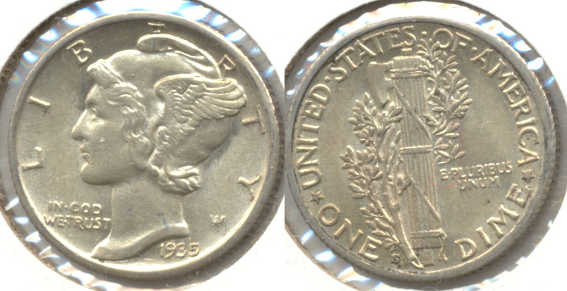 1935-S Mercury Dime AU-55