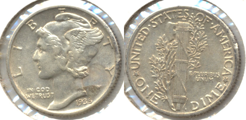 1935 Mercury Dime AU-50