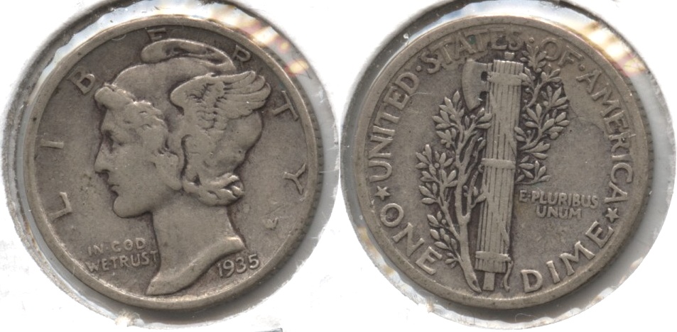 1935 Mercury Dime Fine-12 #e