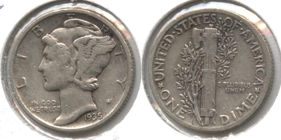 1935 Mercury Dime Fine-12 #g