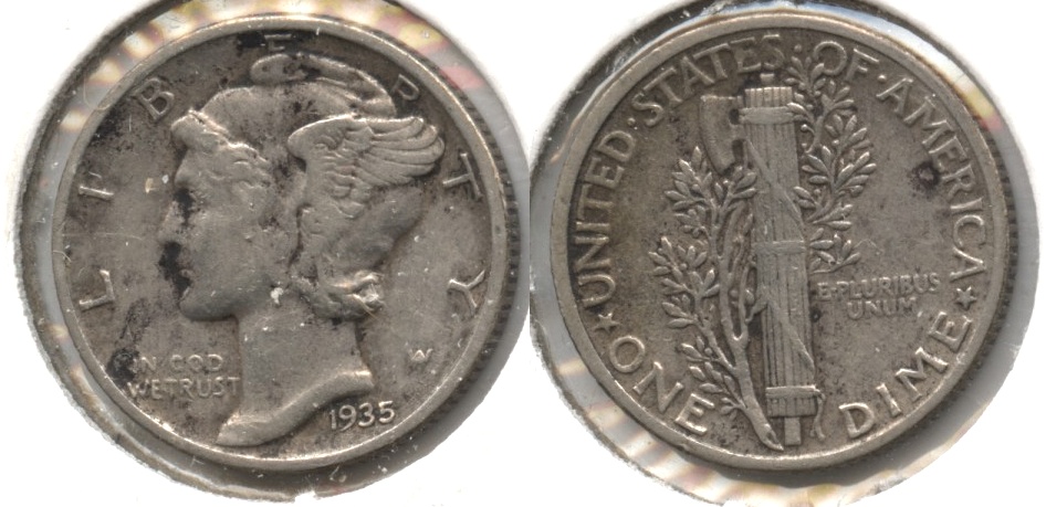 1935 Mercury Dime Fine-12 #l
