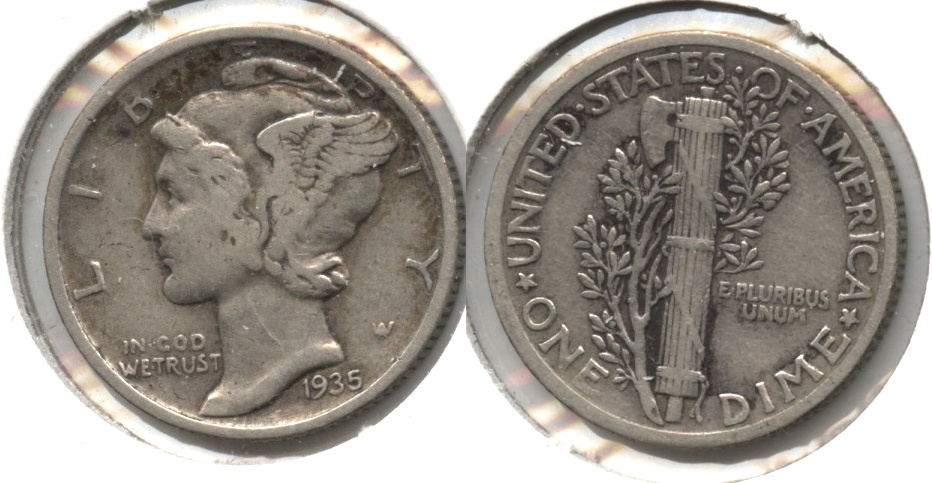 1935 Mercury Dime Fine-12 #p