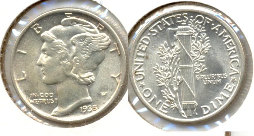 1935 Mercury Dime MS-63 a