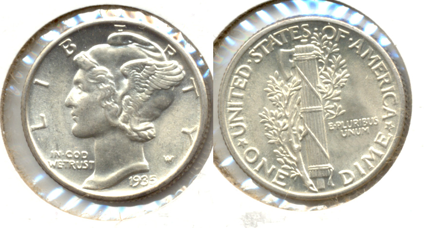 1935 Mercury Dime MS-63 b