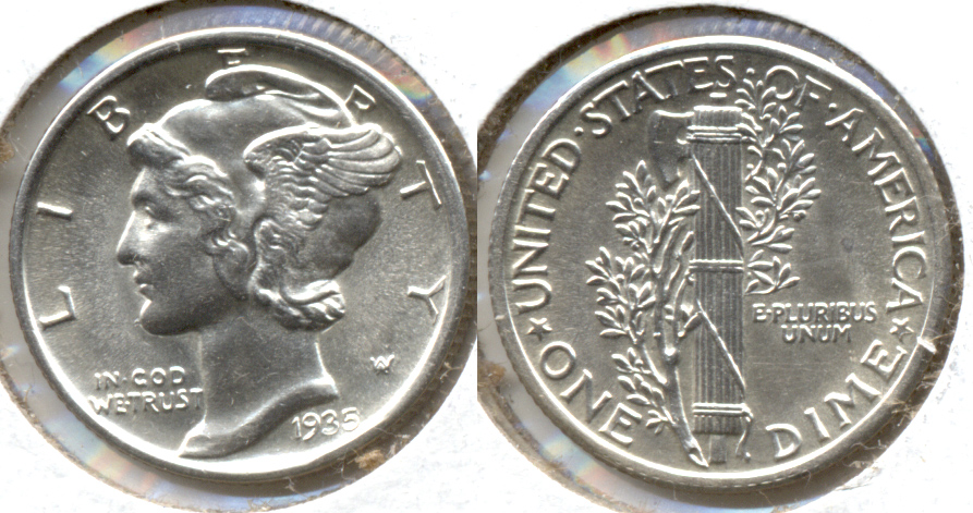 1935 Mercury Dime MS-63 c