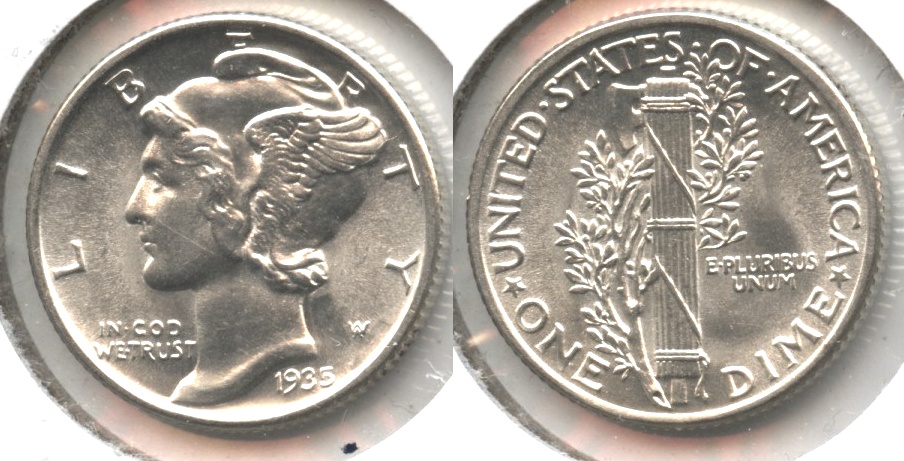 1935 Mercury Dime MS-63 #d
