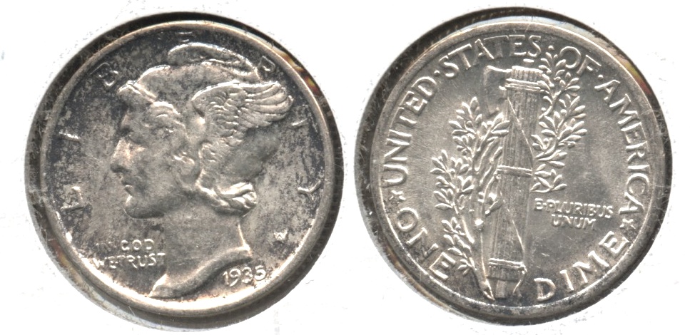 1935 Mercury Dime MS-63 #e