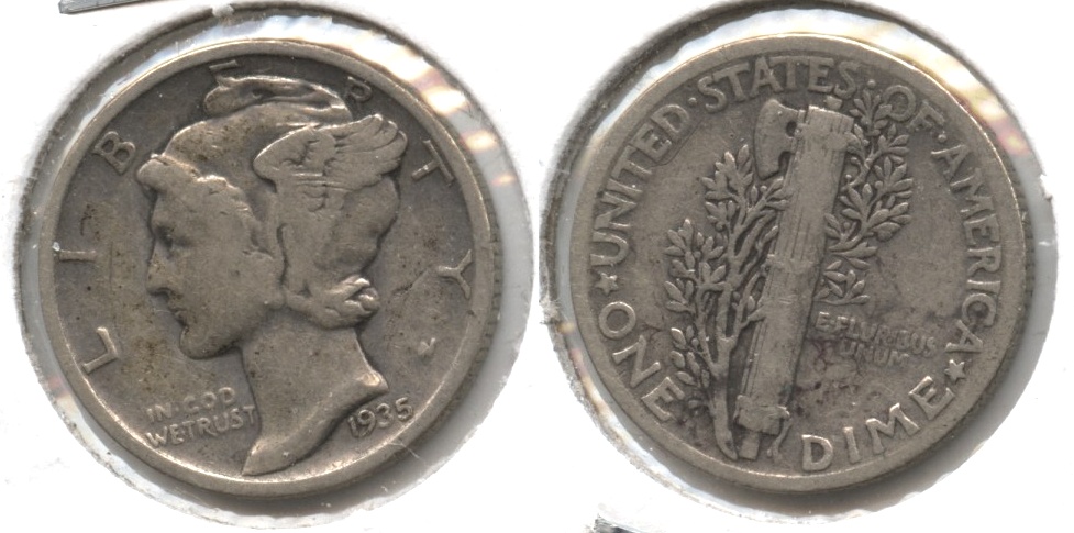 1935 Mercury Dime VG-8 #d
