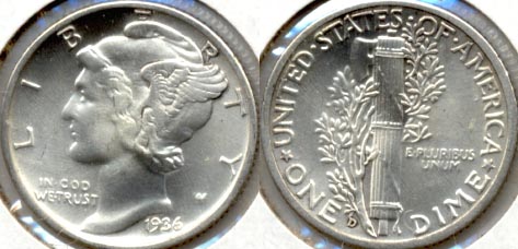 1936-D Mercury Dime MS-64