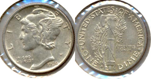 1936-S Mercury Dime AU-50 a