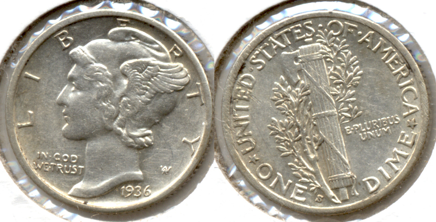 1936-S Mercury Dime AU-50 c