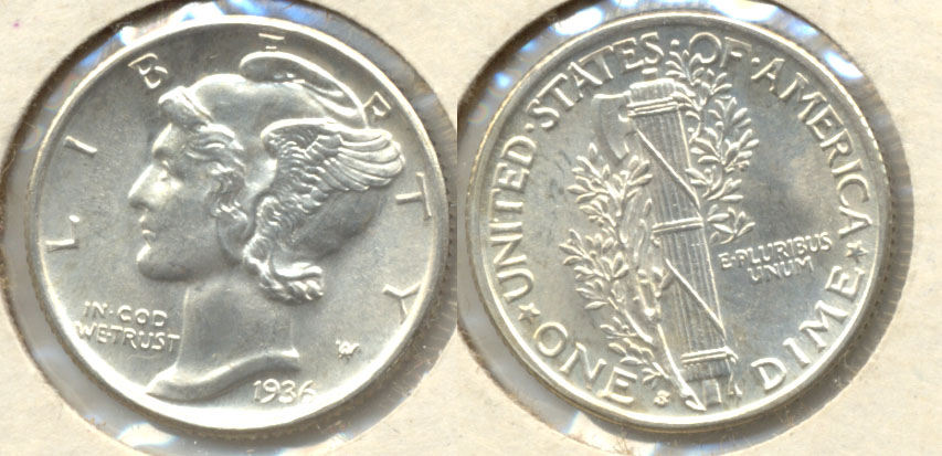 1936-S Mercury Dime MS-65 Split Bands