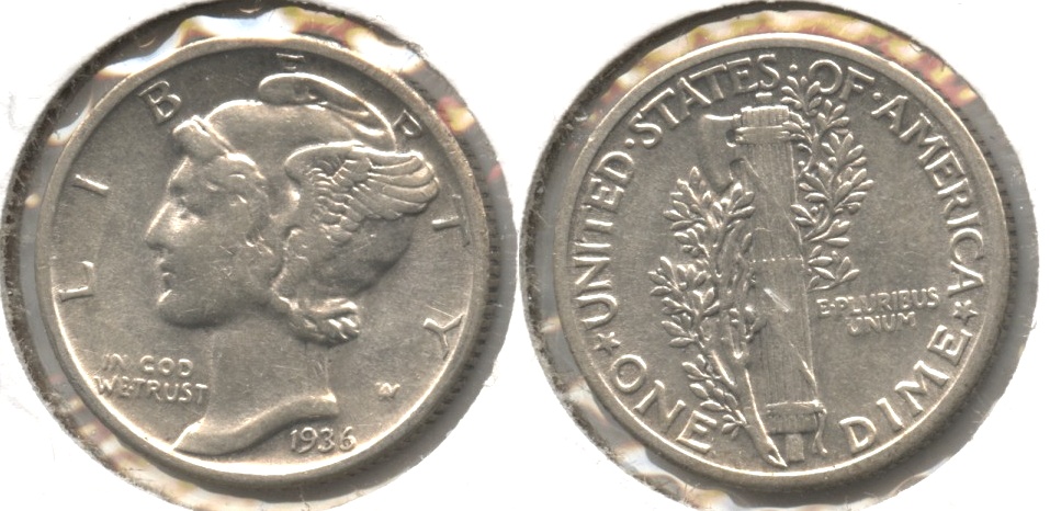 1936 Mercury Dime EF-40