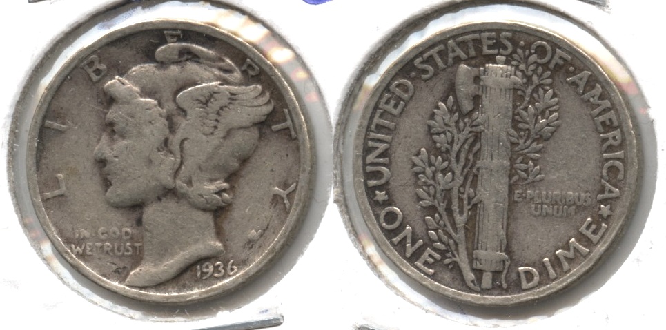 1936 Mercury Dime Fine-12 #a