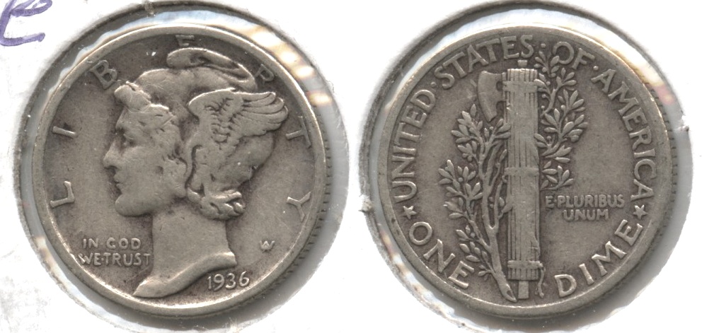 1936 Mercury Dime Fine-12 #c