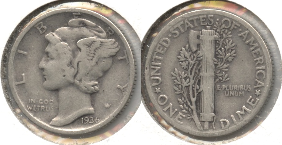 1936 Mercury Dime Fine-12 #d