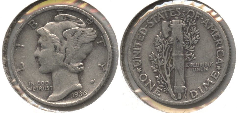 1936 Mercury Dime Fine-12 #e