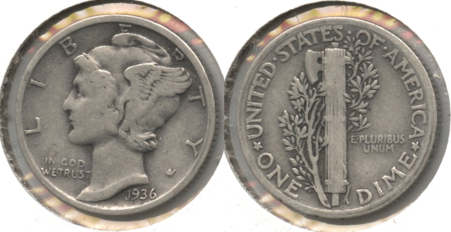 1936 Mercury Dime Fine-12 #g