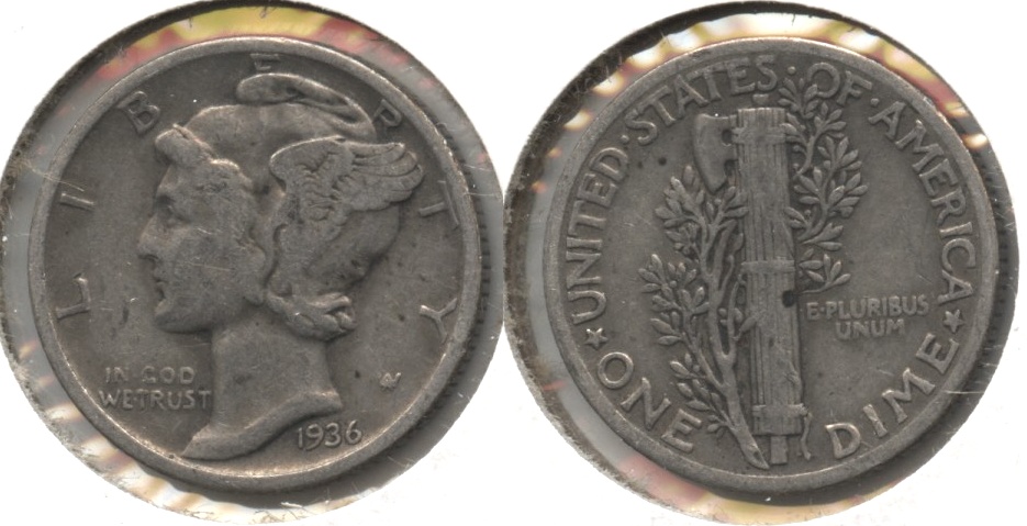 1936 Mercury Dime Fine-12 #h