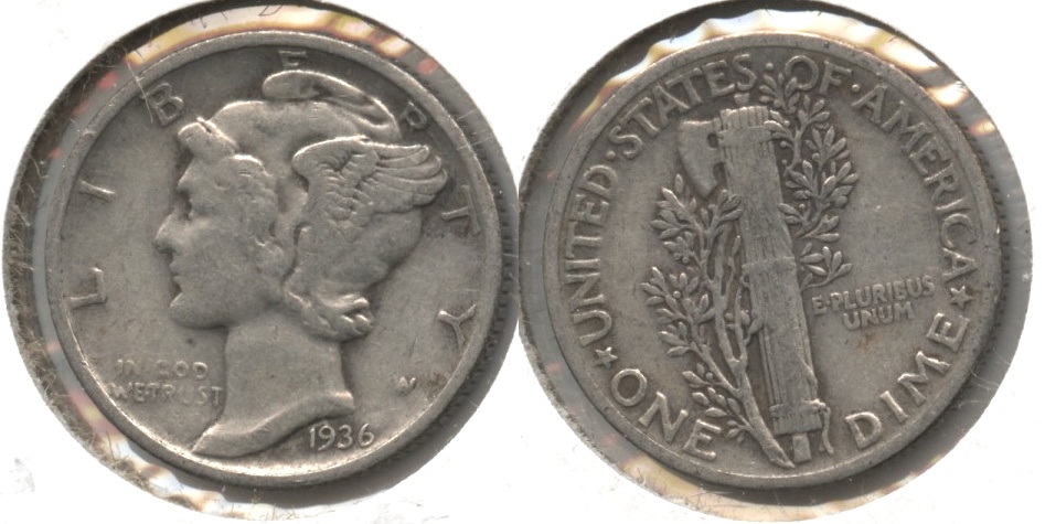 1936 Mercury Dime Fine-12 #n